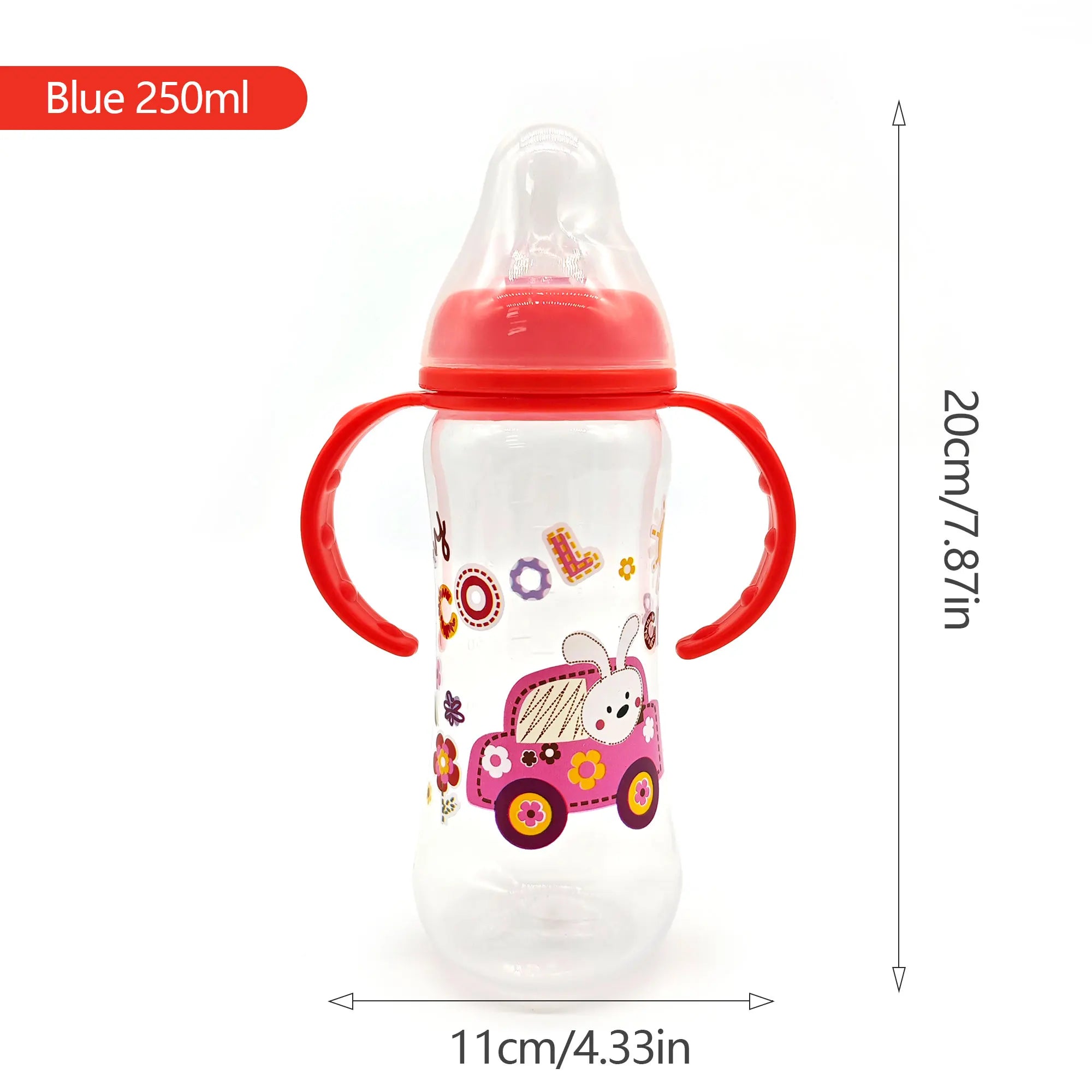 240ml Large Capacity Children's PP Bottle Chicken Shape Early Learning Fun Bottle Silicone Imitation Breastmilk Nipple BPA Free