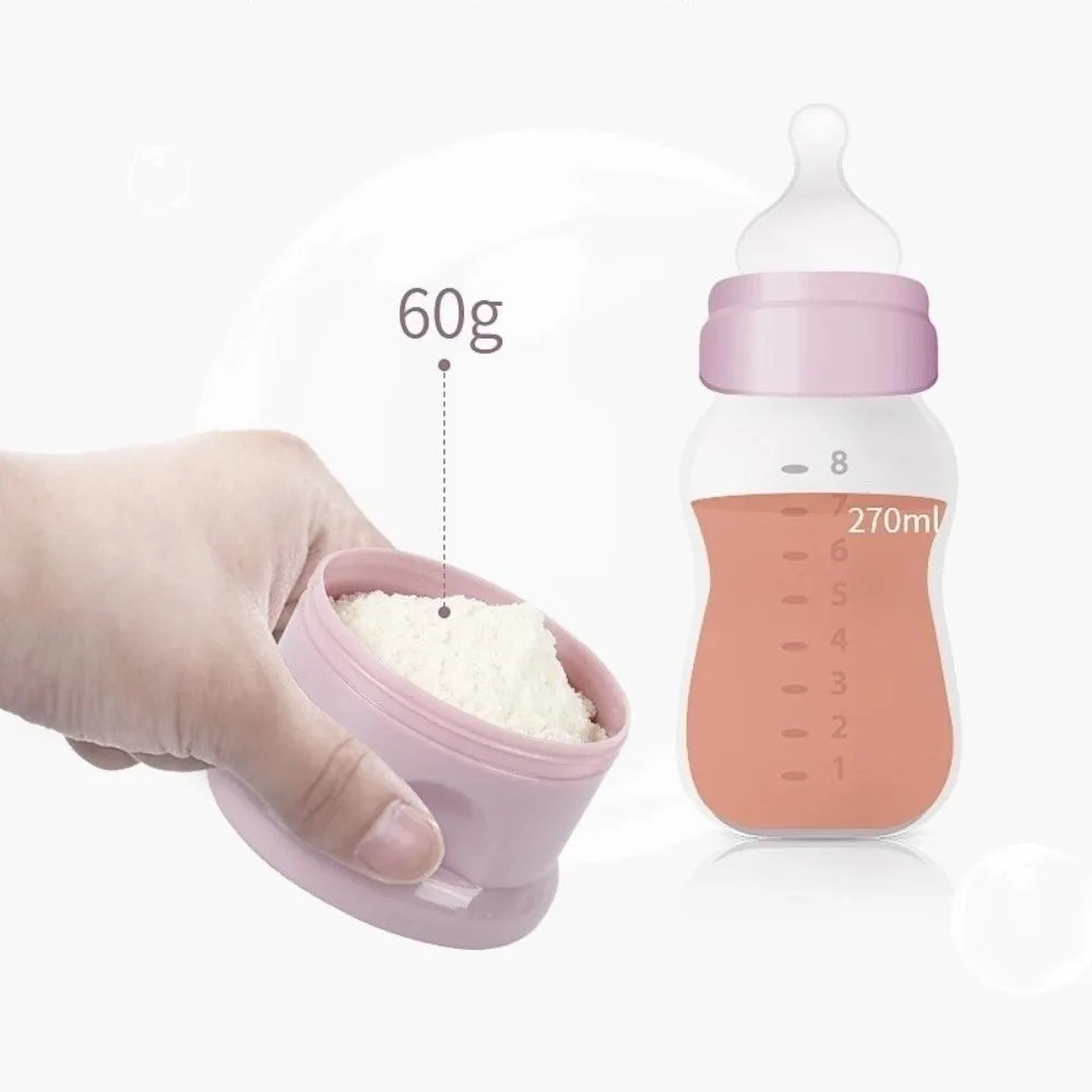 Portable 4 Layer Milk Powder Box Multiple Openings Spill Resistant Infant Baby Food Storag Box Bear Style Toddle Snack Container