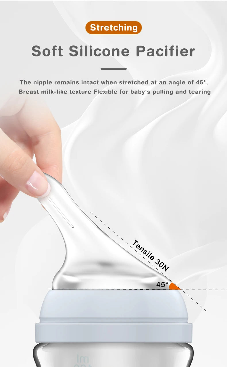 Newborn Glass Bottles 90/160ML Anti-Choke Baby Bottle Anti-flatulence Milk Feeding Bottles Infant BPA Free For 0-6Month