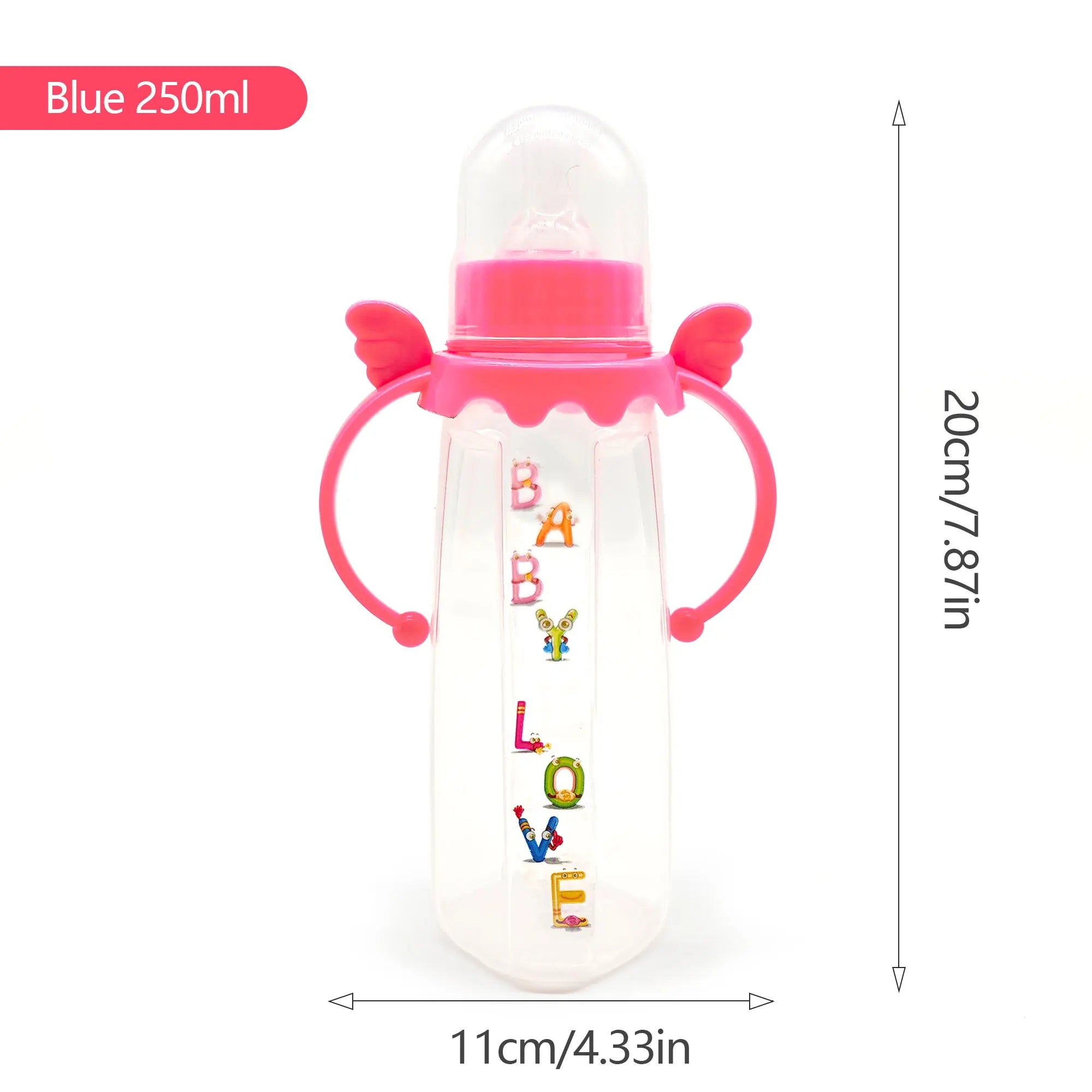 240ml Large Capacity Children's PP Bottle Chicken Shape Early Learning Fun Bottle Silicone Imitation Breastmilk Nipple BPA Free