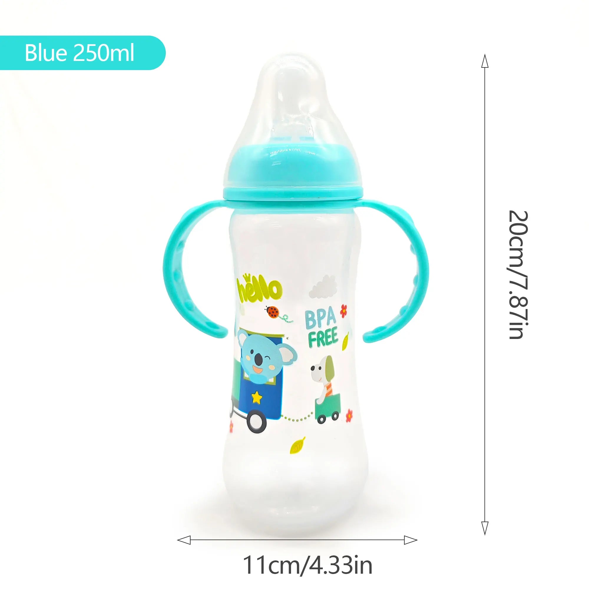 240ml Large Capacity Children's PP Bottle Chicken Shape Early Learning Fun Bottle Silicone Imitation Breastmilk Nipple BPA Free