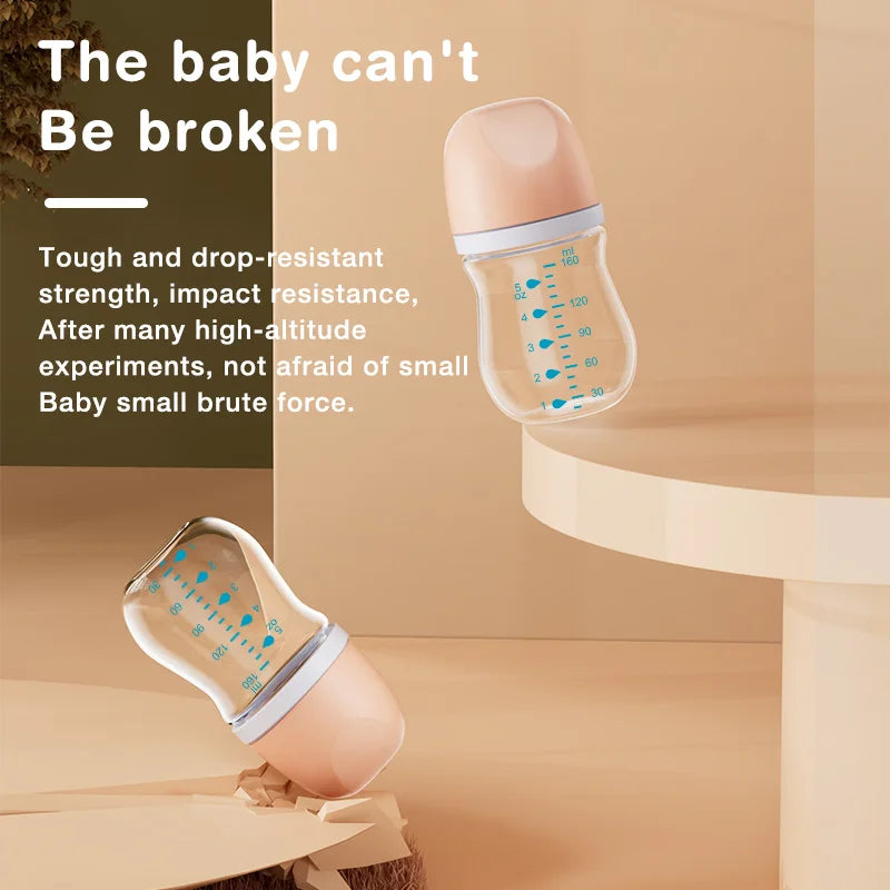 Newborn Glass Bottles 90/160ML Anti-Choke Baby Bottle Anti-flatulence Milk Feeding Bottles Infant BPA Free For 0-6Month