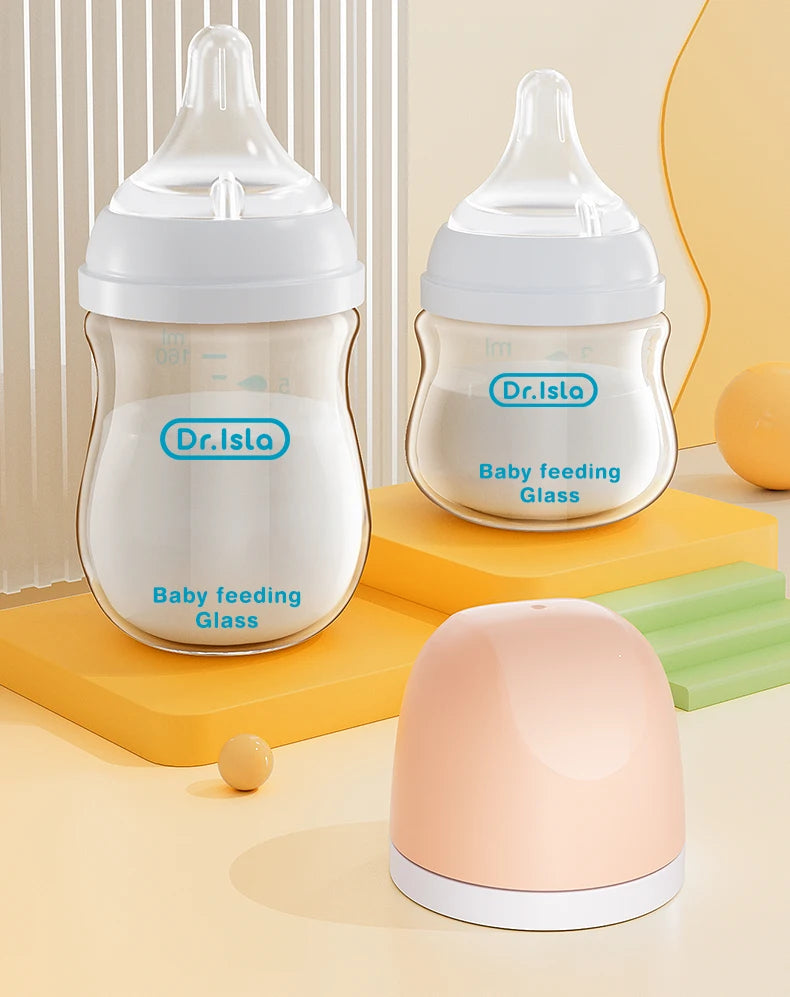 Newborn Glass Bottles 90/160ML Anti-Choke Baby Bottle Anti-flatulence Milk Feeding Bottles Infant BPA Free For 0-6Month