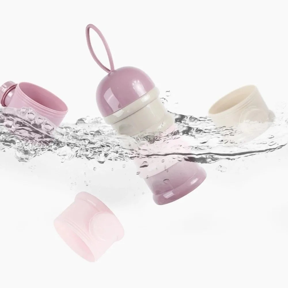 Portable 4 Layer Milk Powder Box Multiple Openings Spill Resistant Infant Baby Food Storag Box Bear Style Toddle Snack Container