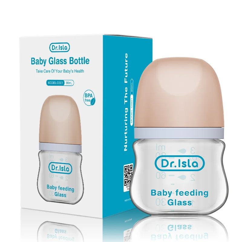 Newborn Glass Bottles 90/160ML Anti-Choke Baby Bottle Anti-flatulence Milk Feeding Bottles Infant BPA Free For 0-6Month